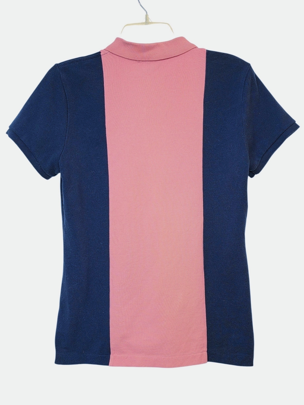 Ralph Lauren Embroidered Crest Pink & Navy Colorblock Polo Shirt Size Large 90s - Picture 10 of 14